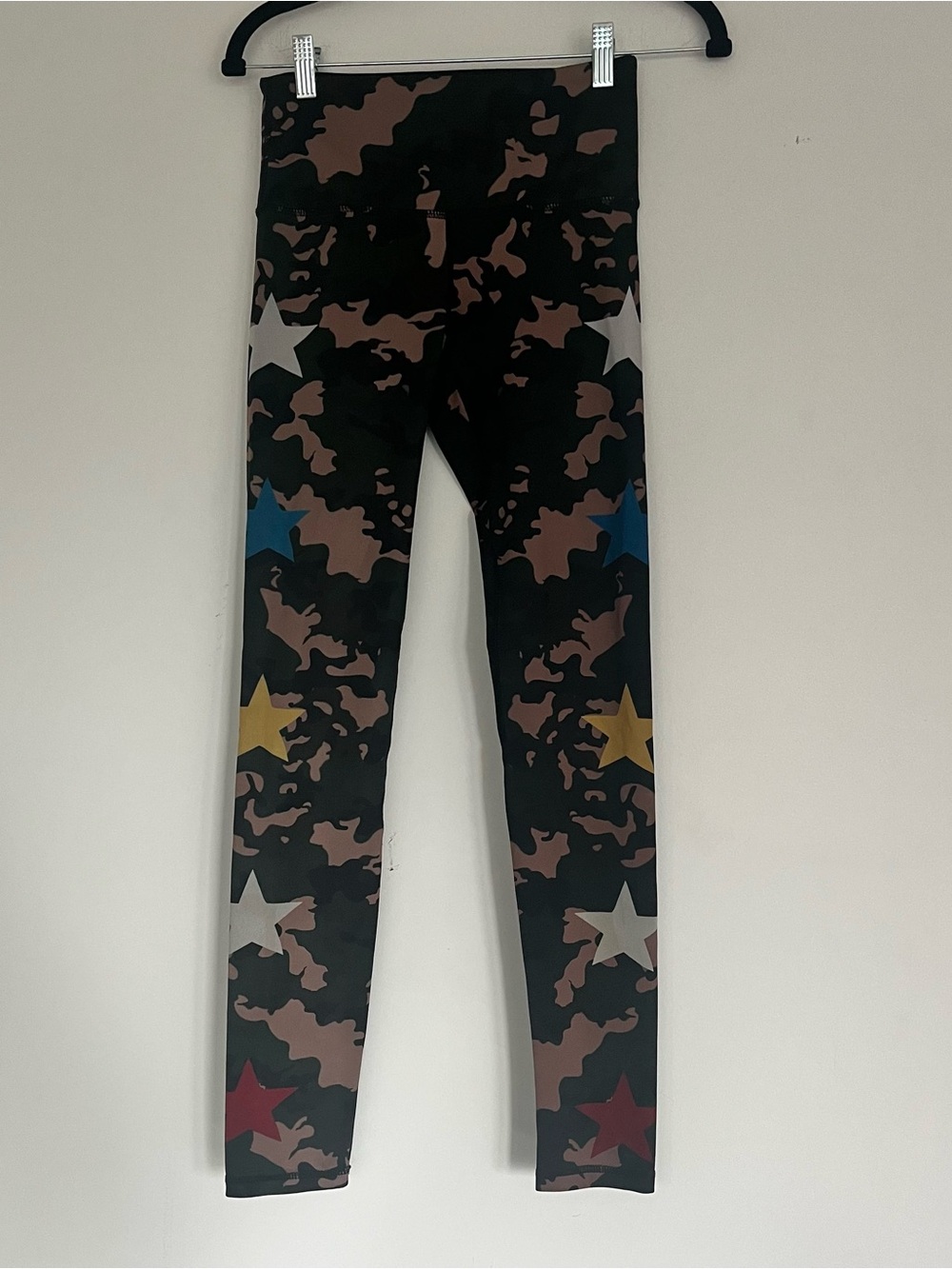 Noli Black Camo Leggings with Multicolor Star Accents